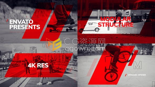 动感开场体育宣传城市介绍生活训练锻炼视频片头制作工程-AE模板下载