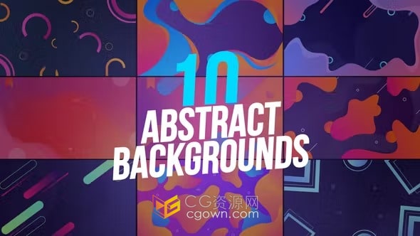 10个抽象图形动画卡通背景视频效果-AE模板下载