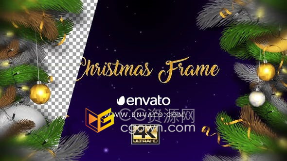 4K Christmas Frame圣诞节装饰节日片头媒体短视频制作-AE模板