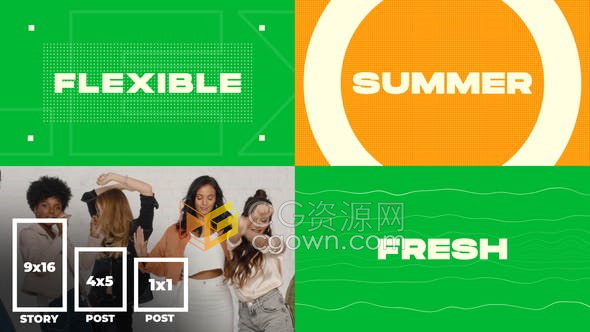 新鲜时尚时装业务广告购物广告创意社交媒体活动宣传视频片头-AE模板