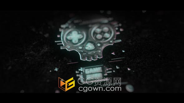AE模板-发光故障悬疑效果游戏电影Grunge标志LOGO片头