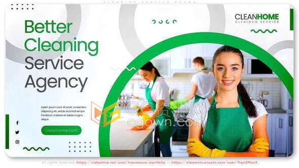 清洁服务家政机构工人介绍酒店公寓装修公司宣传片视频-AE模板