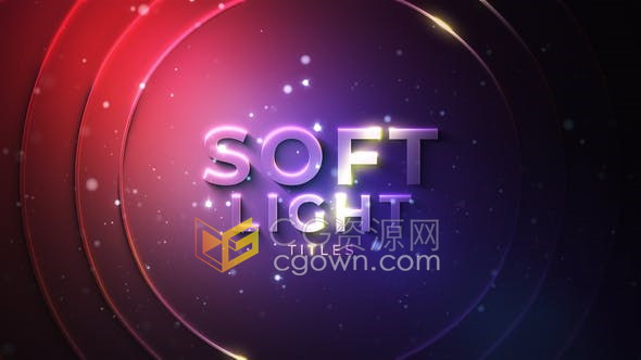 霓虹灯圈子体积照明闪光雪花粒子文字标题动画视频宣传-AE模板