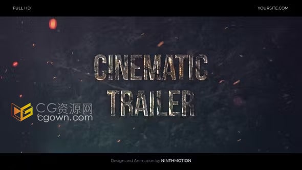 悬念动作和惊悚电影预告片石头材质标题宣传视频-AE模板