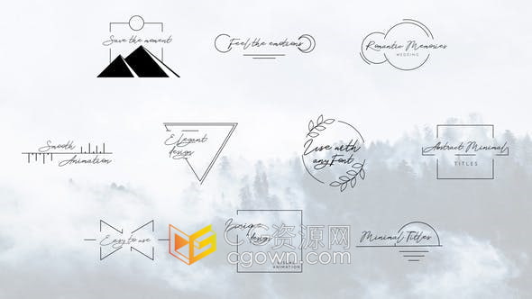 AE模板-10组4K分辨率现代简约形状设计文字标题动画