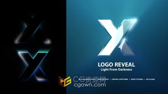 LOGO发光扫光特效视频片头4K分辨率-AE模板下载
