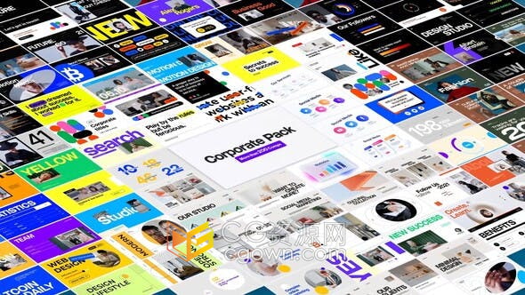 214个场景用于创建公司演示文稿企业简介信息图表宣传视频活动开场视频-AE模板