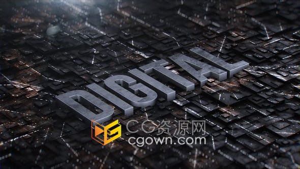 Digital Revolution 3D高科技二进制电路代码数字故障视频片头-AE模板