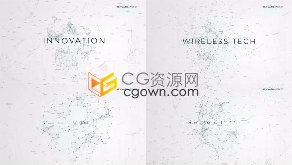 现代计算机安全信息科技互联网数据流主题背景点线粒子Plexus标题片头-AE模板