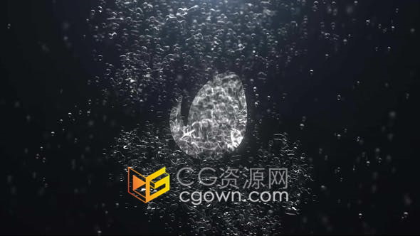 水下气泡飞溅流体特效动画演绎LOGO片头视频-AE模板