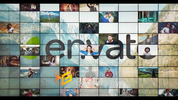 122张照片拼贴多屏视频墙动画LOGO禘在制作-AE模板
