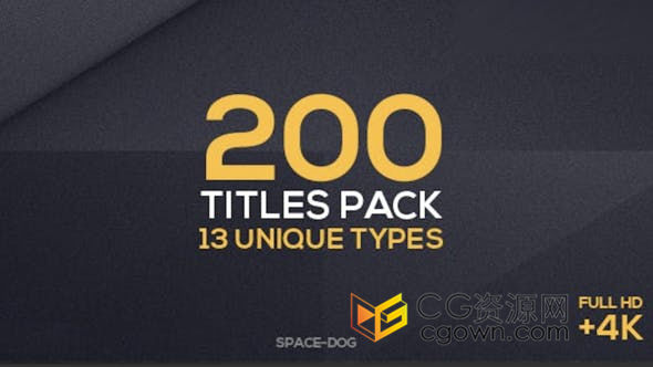 PR预设/AE模板-13种风格200个独特标题集合视差故障文本数字转场形状元素等效果