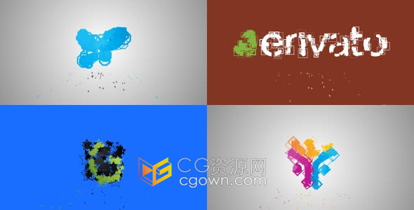 AE模板-粒子圆点爱心多种图形效果汇聚LOGO波纹效果标志介绍
