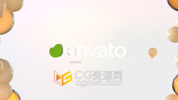 3D多彩有趣弹跳球揭示现代品牌LOGO标志动画-AE模板