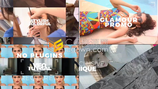 时尚宣传片时装饰品模特展示生动多彩视频幻灯片-AE模板下载