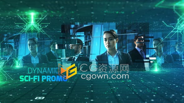 发光线路图科技网格场景介绍企业互联网IT公司视频宣传片-AE模板