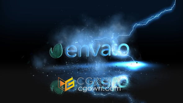 AE模板-闪电火花雷电烟雾特效标志LOGO动画