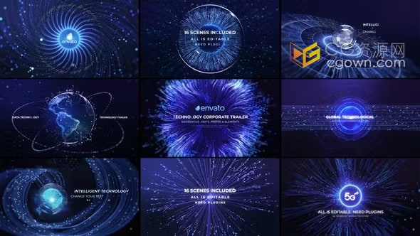 16个炫酷的光效粒子场景动画非常适合科技宣传主题