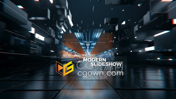 计算机数字技术企业发展历史时间线展示未来高科技场景幻灯片-AE模板