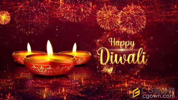 璀璨烟花背景粒子光效演绎祝福标题节日片头制作AE模板