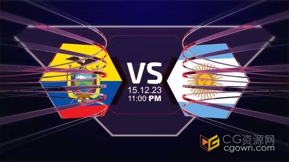 AE模板-体育运动对战卡牌动画游戏赛事战队PK挑战海报