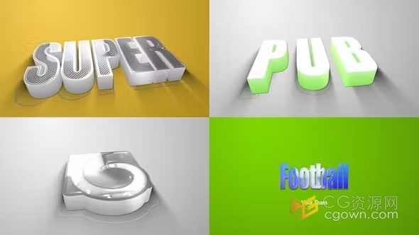 3D干净标志展示企业品牌LOGO动画-AE模板