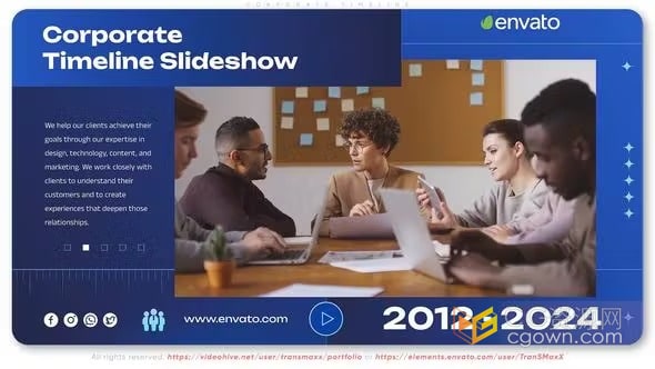 制作商业公司宣传片企业时间线视频演示-AE模板