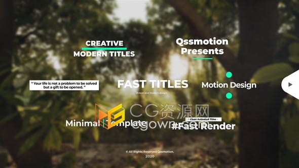 4K干净创意现代通用社交媒体标题包-AE模板