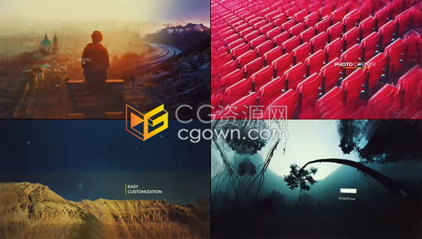 像素分层视差特效电影标题预告片婚礼开场视频相册-AE模板下载