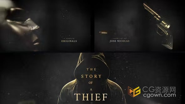 侦探查案犯罪惊悚片开场白奇幻电影标题预告片-AE模板