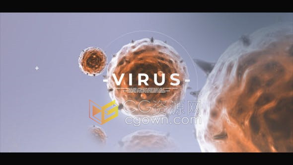 故障效果细菌病毒标志动画生物医疗简单片头-AE模板