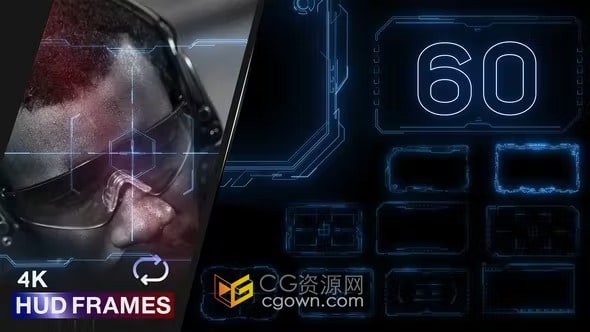 HUD Frames 60组框架全息图平视显示器科技元素AE模板