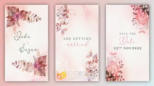 婚礼婚宴邀请函小视频动画制作-AE模板下载