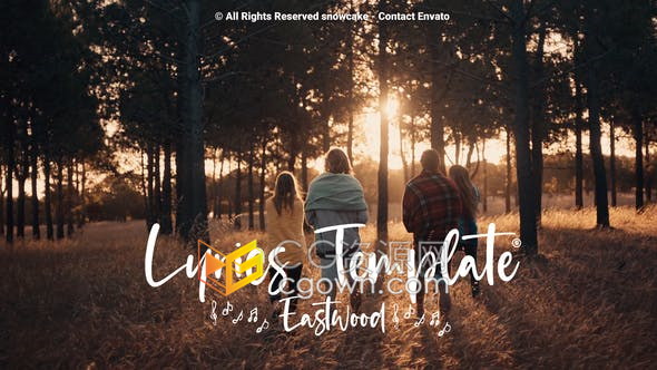 Lyrics Template Eastwood卡通手绘涂鸦音乐歌词视频字幕动画-AE模板