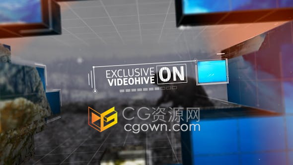 Flying Slideshow 3D科技HUD折叠空间数字化企业公司宣传片头-AE模板