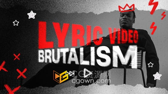 AE模板-嘻哈文化曲目制作音乐歌词排版视频动画效果