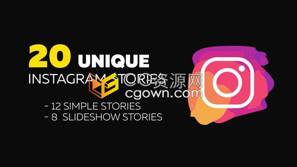 垂直竖屏分辨率20个干净时尚手机端广告小视频包装设计-AE模板下载