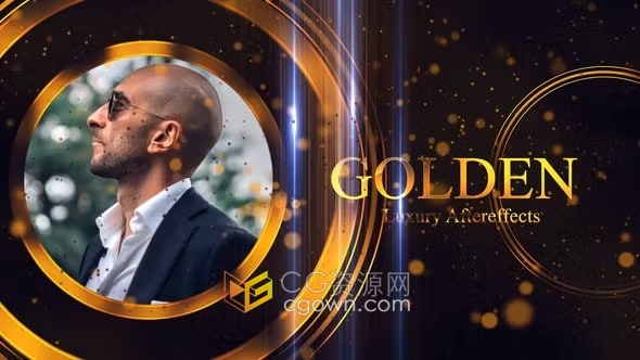 豪华高大上金色光斑粒子动画晚会颁奖仪式公司年会包装开场-AE模板