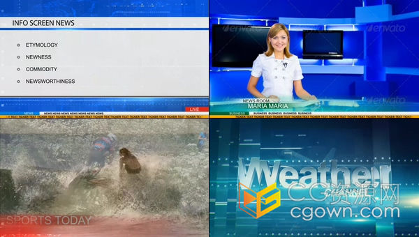 三维广播设计新闻栏目包装-AE模板下载