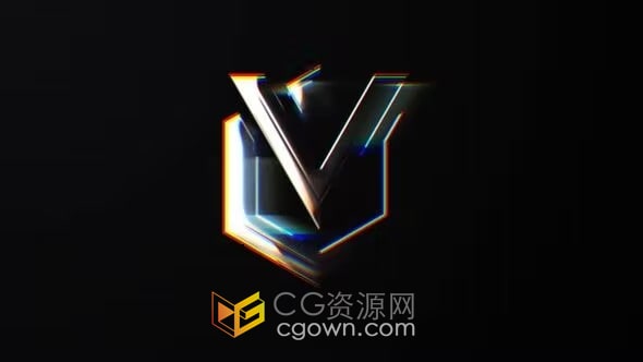 大气光泽感RGB光影LOGO描边动画片头-AE标志模板