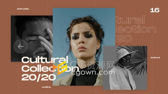 暖和舒适时尚分割过渡效果简约线条字体网站界面动画风格宣传片-AE模板