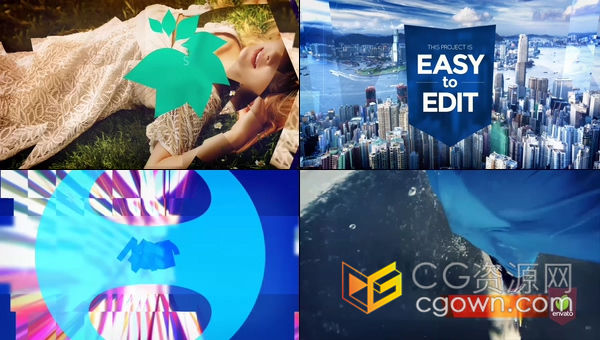 4K玻璃状几何过渡烹饪自然园艺手工艺品视频标题卡弹出动画-AE模板