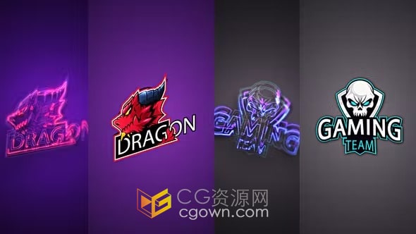 发光霓虹灯LOGO动画视频片头-AE模板下载