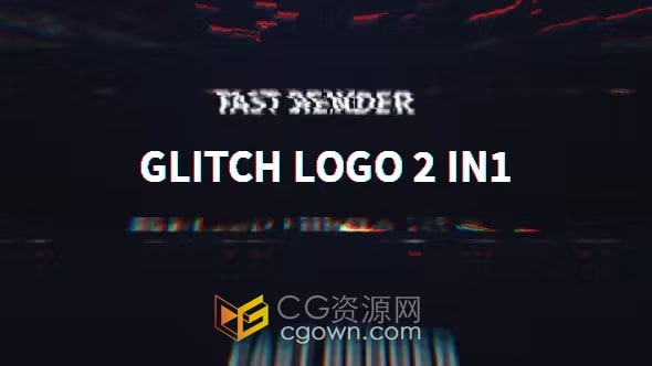 2个效果毛刺故障动画视频片头-AE模板下载