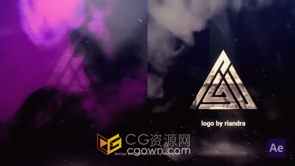 Smoke Logo AE模板彩色烟雾特效动画视频片头