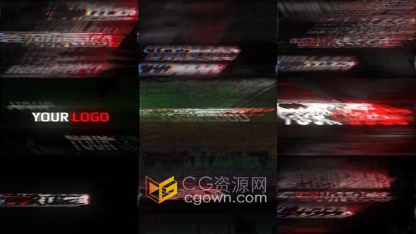 AE模板-快速故障标志游戏科技品牌Glitch Logo介绍