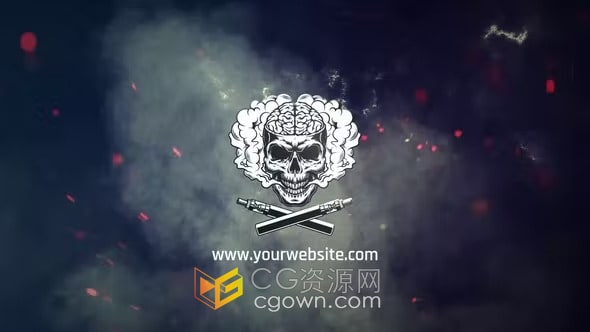 烟雾特效故障效果LOGO动画视频制作-AE模板下载