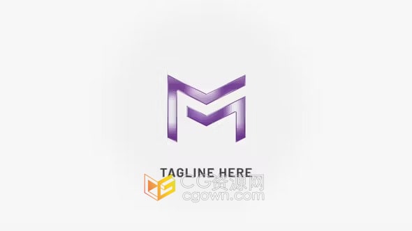 AE模板-大气艺术感立体线条LOGO轮廓绘制标志动画