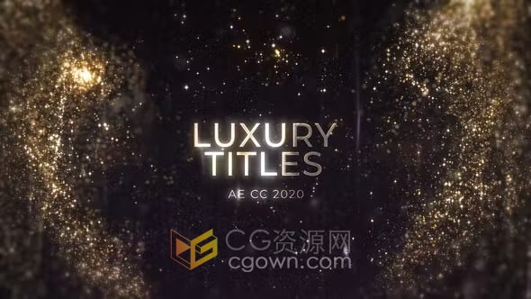 华丽粒子特效金色标题动画晚会宣传开场片头视频-AE模板
