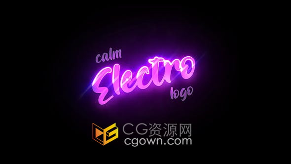 AE模板-发光霓虹灯Electric电子标志LOGO动画